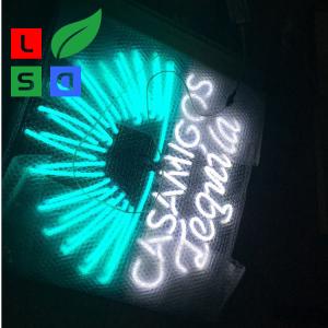 China Custom Neon Sign Antique Neon Signs Round Hand Making Green And White Light wholesale
