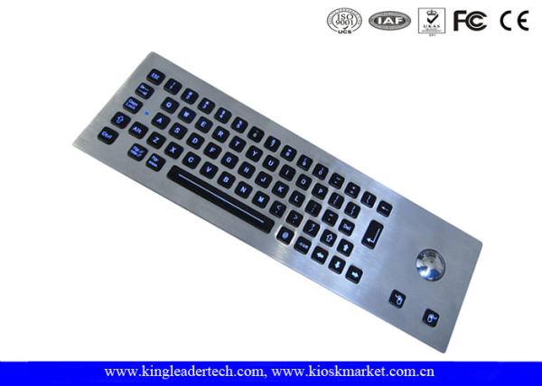 Quality Panel Mount Illuminated Metal Keyboard High Resistant With Optical Trackball for sale