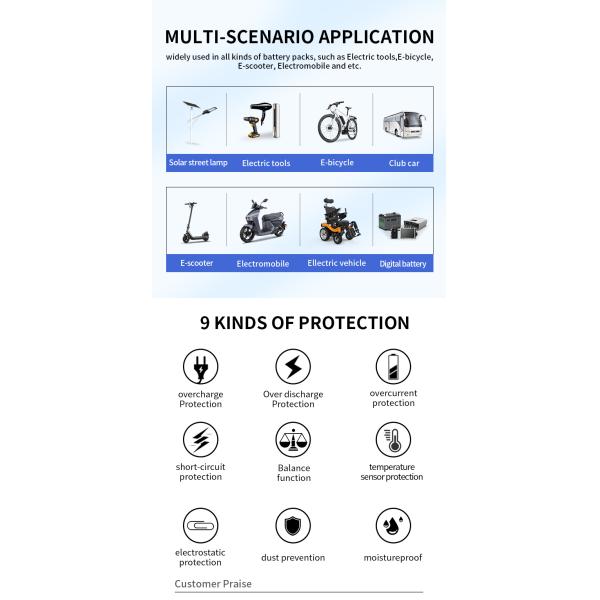 18650 24s 40a 72v Bms For Lifepo4 E-Bike Battery Pcm Battery Protection Board