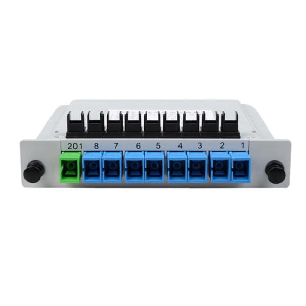 SC APC 1x8 Optical Fiber Splitter, cassette plc fiber optic splitter fTTH
