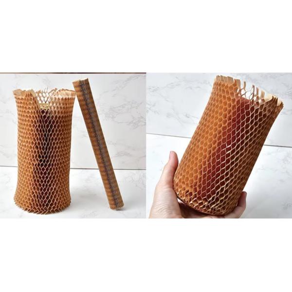 Customized Honeycomb Paper Sleeve Fillable Wine Bottle Protective Packaging Wrappable