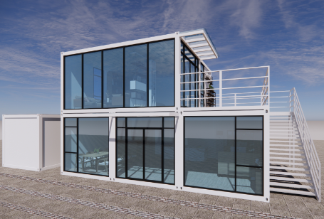 Office Modified Shipping Container for Outdoor Company Steel Modular Double-Story Prefabricated Combination Container Houses