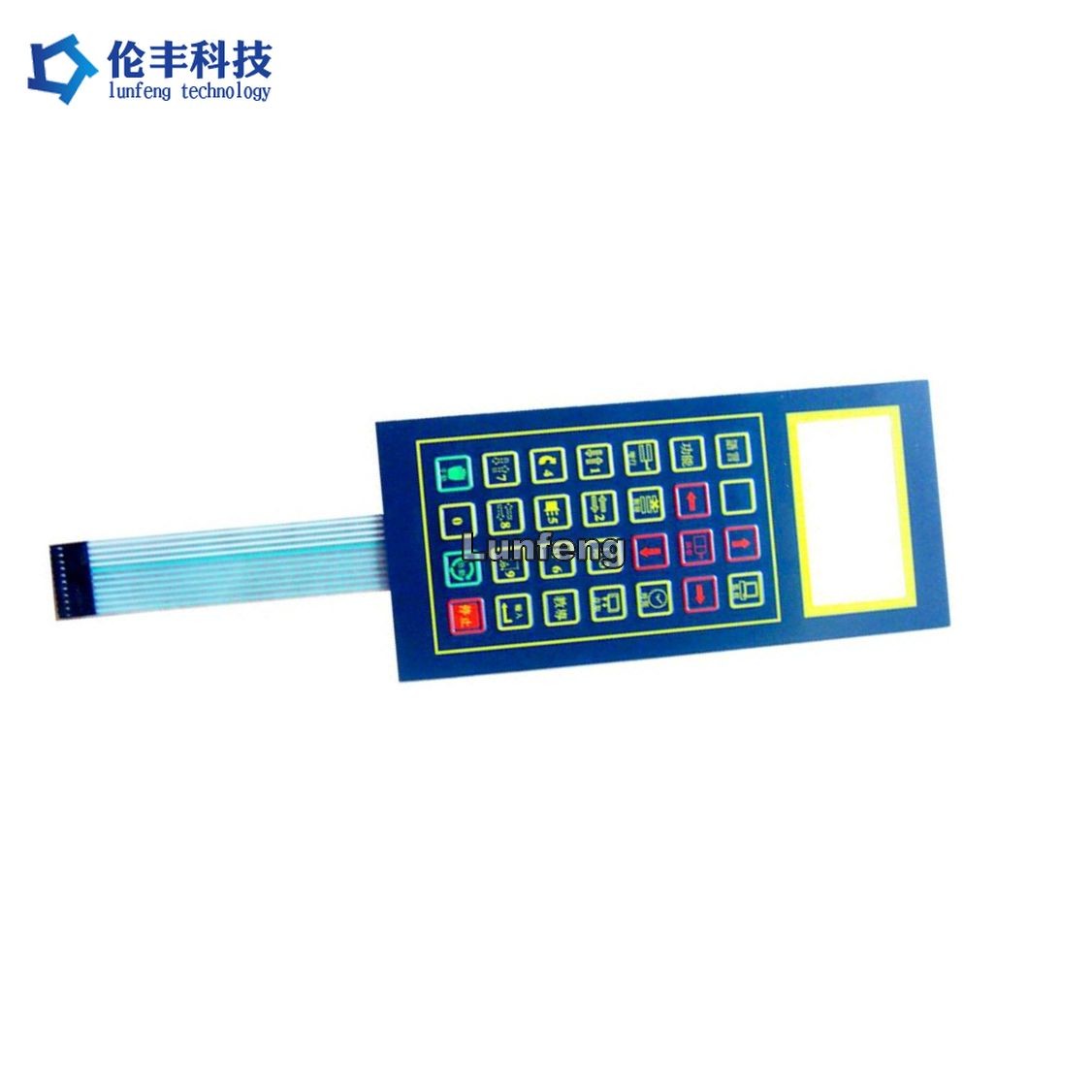 Custom PET Transparent LCD Waterproof Membrane Switch Embossed Keypad