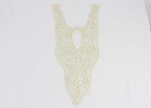 China Off White Cotton Floral Embroidered Lace Appliques For Lady Dress Gown Backside wholesale