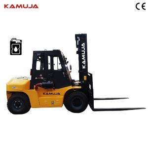 China 7000kg Diesel Engine Forklift 7 Ton Low Fuel Consumption And Strong Power on sale