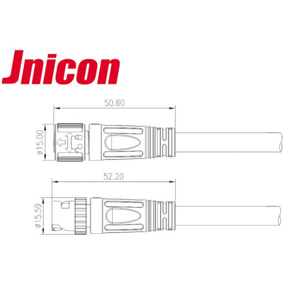 M12 IP67 Waterproof Audio Connector 3 Pin PA66 Material For Power Application