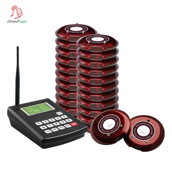 Quality Restaurant top sales long range wireless queue call coaster pager system with transmitter keyboard for sale
