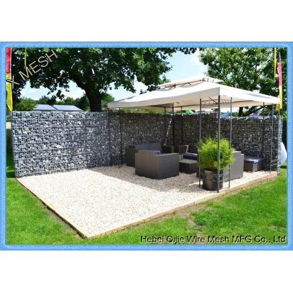 5mm Wire Gauge Welded Gabion Baskets Silver Galfan For Architectural Cladding