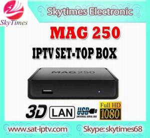 China IPTV Set Top Box MAG 250 Linux 2.6.23 system with europe iptv 1 year account mag254 mag250 wholesale