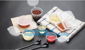 China 4oz PP Sauce cup hinged lid airtight pot Injection take away food container,PLA 4oz 140ml biodegradable cup disposable p wholesale
