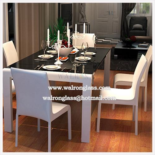 Quality Dark Glass Dining Table Top with Tempered/Toughened Glass for sale