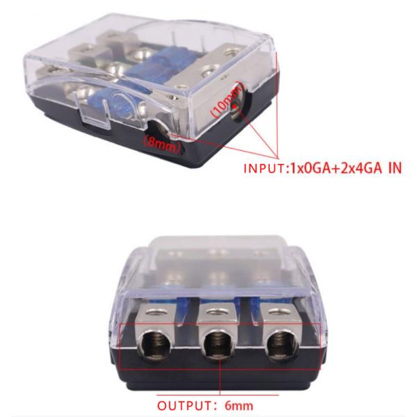 3 Way 30A-150A Car Audio Fuse Holder 32VDC Zinc Alloy Nicle Plated