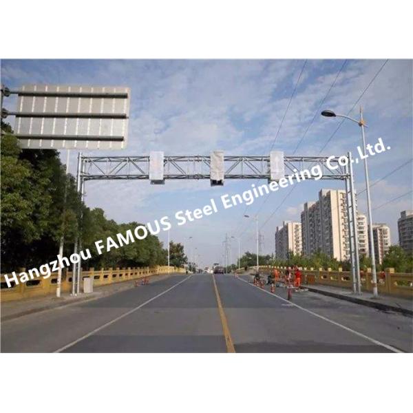 Single Column Galvanized Steel Traffic Sign Poles For Medium And Small Size Alarm Signs