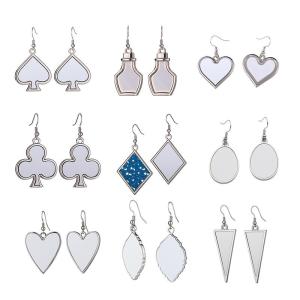 Blank Metal Sublimation Earrings With Metal Insert Custom Sublimation Eardrop