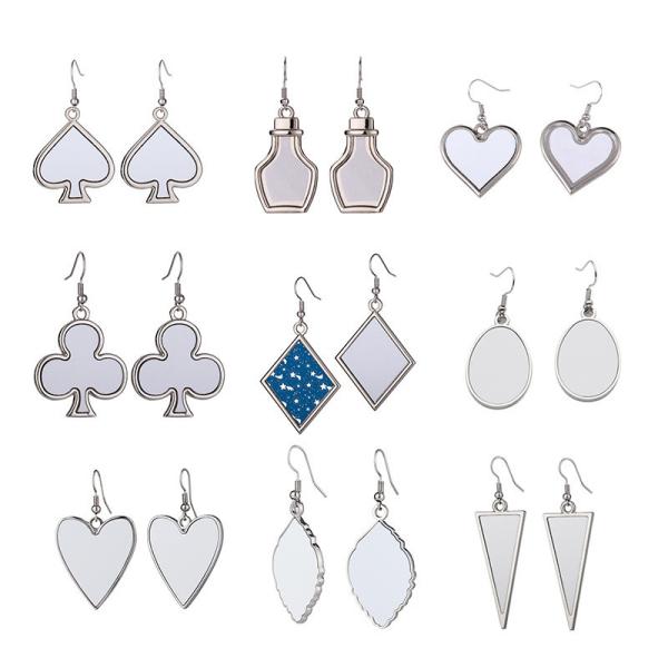 Blank Metal Sublimation Earrings With Metal Insert Custom Sublimation Eardrop