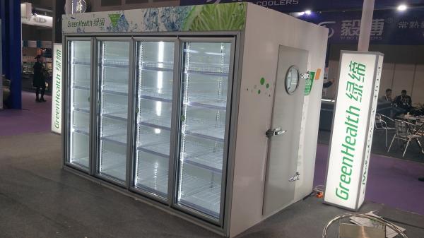 Automatic Defrost Commercial Beverage Cooler / Walk In Fridge Freezer With Glass Door