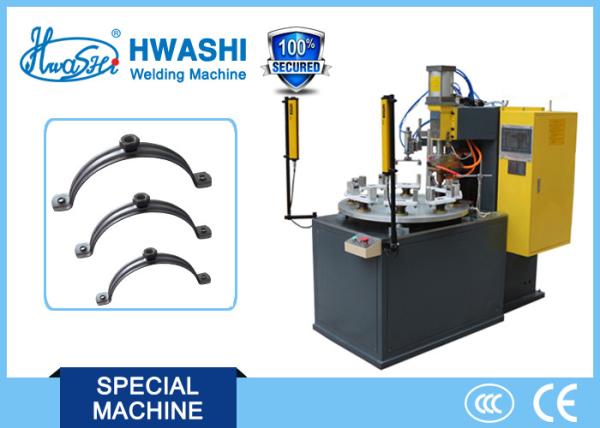 Quality Pipe Clamp Nut Automatic Welding Machine With Rotary Table And Discharge Arm for sale