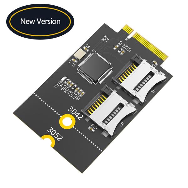 Dual Micro SD Card, TF Card to NGFF M.2 Key B Adapter(Supports USB Bus, not SATA