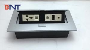 China penumatic desktop pop up box hidden table socket tabletop power socket wholesale