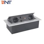 German power table mount pop up desktop socket with two rj45 internet