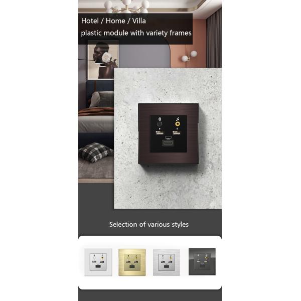 86x86mm Multimedia Socket Outlet Smart Wall Socket With Usb HDMI