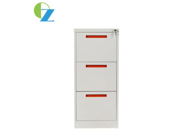 Quality Cold Rolling Steel Vertical 3 Drawer Filing Cabinet 1330mm Height With Name Tag for sale