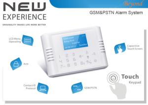China Quad-Band GSM&amp;PSTN Dual Network Touch Keypad LCD Wireless 868Mhz House Alarm System wholesale