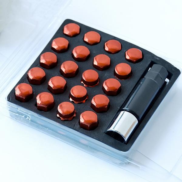 Quality 20+1 Chrome Lug Nut With Key Self-locking Lug Nut M12x1.5/M12x1.25 17mm Various Color for sale