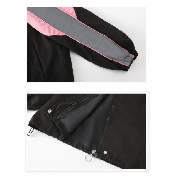 Black Monogrammed Print Childrens Spring Clothes Aged 4-16 Girls Hoodie Jacket