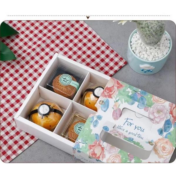 20x14x6cm Biodegradable Food Container Paper Box Mooncake Paper Box With Lid