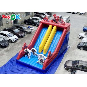 Spiderman Cartoon Dual Lane Inflatable Water Slides