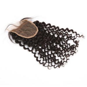 Brazilian Virgin Hair Curly Texture Top Lace Closure 4x4 Lace Size for Black Lady
