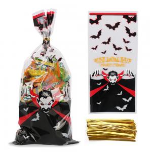 China Custom Printed Cellophane Treat Bags With Twist Ties For Halloween wholesale