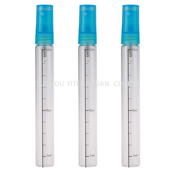 Clear Glass Tube Bottles , Fragrance Oil Roll On Bottles With Screw Top / Scale Line