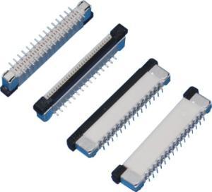 China White FPC connector 0.5 mm Pitch , Fpc Zif Connector 30P Vertical SMT Type Whait Dold-Plated on sale