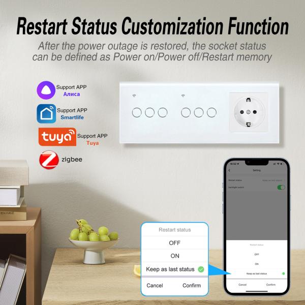 Quality Electric Smart Switch And Socket On Off Plug In Switch For APP TuYa Smart , Smart Live for sale