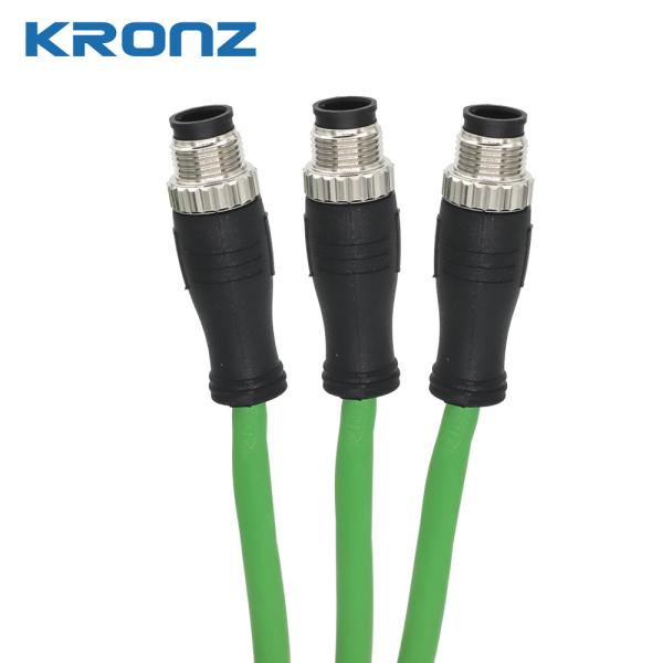 Quality M12 Connector IE Cable A-coding IEC 61076-2-101 LAN Connector with Pre-molded Cable for sale