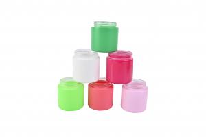 China Custom Color Painted Glass Jar Smell Proof Semi Transparent With Match Lid Graphic Design 60ml wholesale
