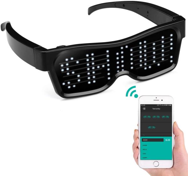 Quality Bluetooth Appled LED Glasses Party Programmable Message Animation DIY for sale