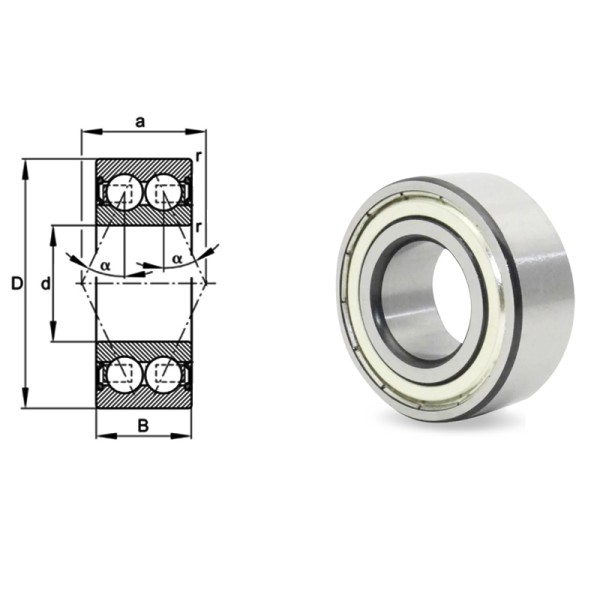Low Friction Double Row Angular Contact Ball Bearing 3912ZZ 60*85*19mm Compressors Bearing
