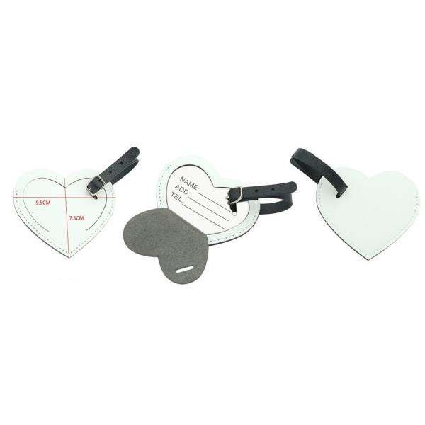 Custom Blank Sublimation Luggage Labels Travel Name Tag Double Sided Printing PU Leather Sublimation Luggage Tags