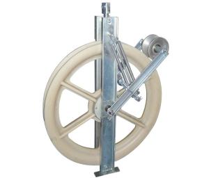 China 508 Mm Transmission Line Stringing Pulley Block With Grounding Rollers wholesale