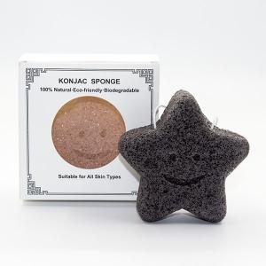 China OEM ODM Bamboo Charcoal Konjac Sponge Soft Bathing Scrubbing Sponge on sale