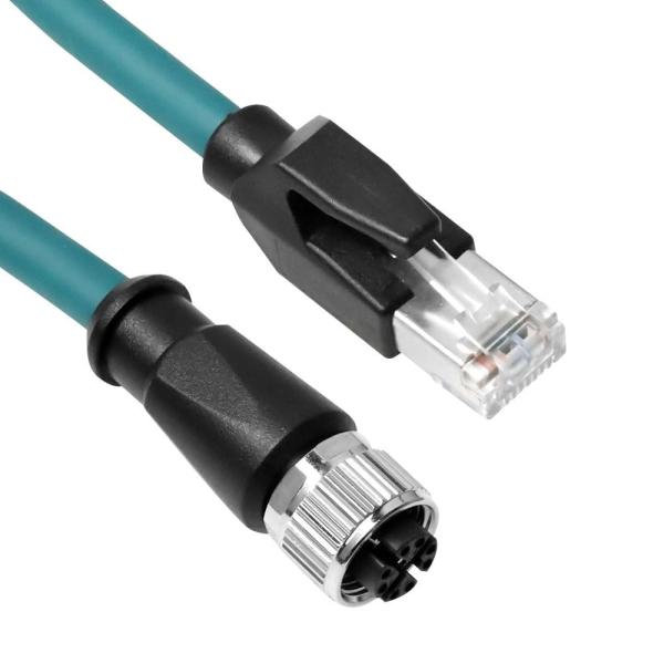 Quality Alvin's Cables M12 X-Code 8 Pin Female to RJ45 Ethernet Cable Cat6a High-Flex Shielded for Cognex Keyence Basler Industrial Automation Fieldbus Module 3.3ft/1m,Green for sale