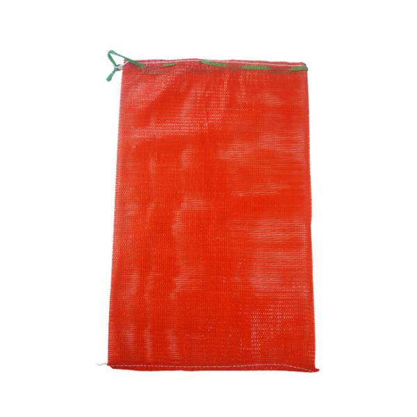 Orange PP PE Monofilament Yarn Nylon Garlic Mesh Bag for Packing Firewood
