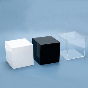 Small Square Acrylic Box Containers Display Clear 3-100MM Thickness