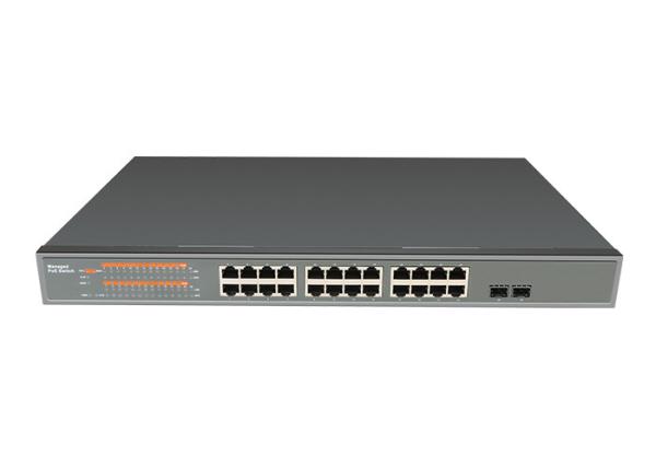 Quality Gigabit Ethernet PoE Switch,managed,24x10/100Base-TX + 2x1000Base-FX SFP / 24xPoE for sale