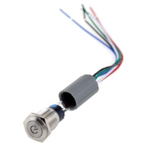 16mm IP67 Anti Vandal Push Button Switch With Harness Plug