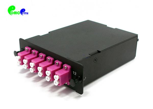Quality Rack Mount 1 x MTP Male - 6 x LC Duplex 12F OM4 Type A MPO MTP Cassette High Density With Guaranteed Performance for sale