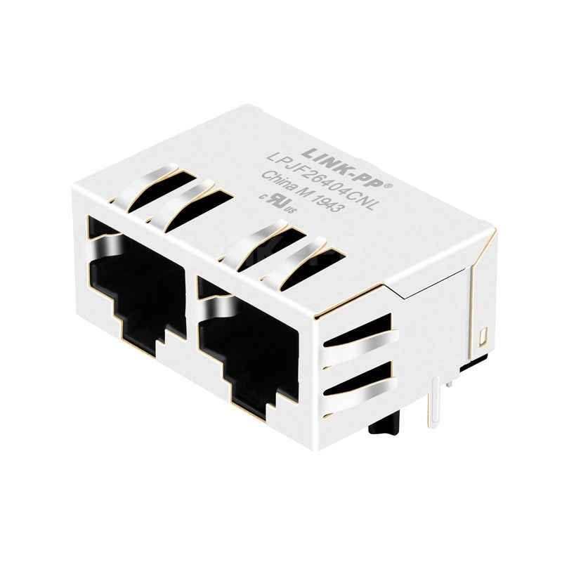 China Halo HFJ12-E2450ERL Compatible LINK-PP LPJF26404CNL 10/100 Base-T Tab Down Without LED 1x2 Port Lan Jack RJ45 wholesale